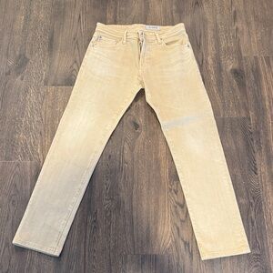 AG Adriano Goldschmied Men's Tan Jeans modern slim size 31 R 31” inseam